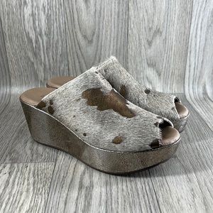 Chocolate Blu Yiona Wedge Slide Sandals
